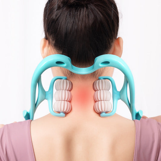 Multifunctional Manual Six-Wheel Neck Massager – Deep Tissue Massage for Neck & Body