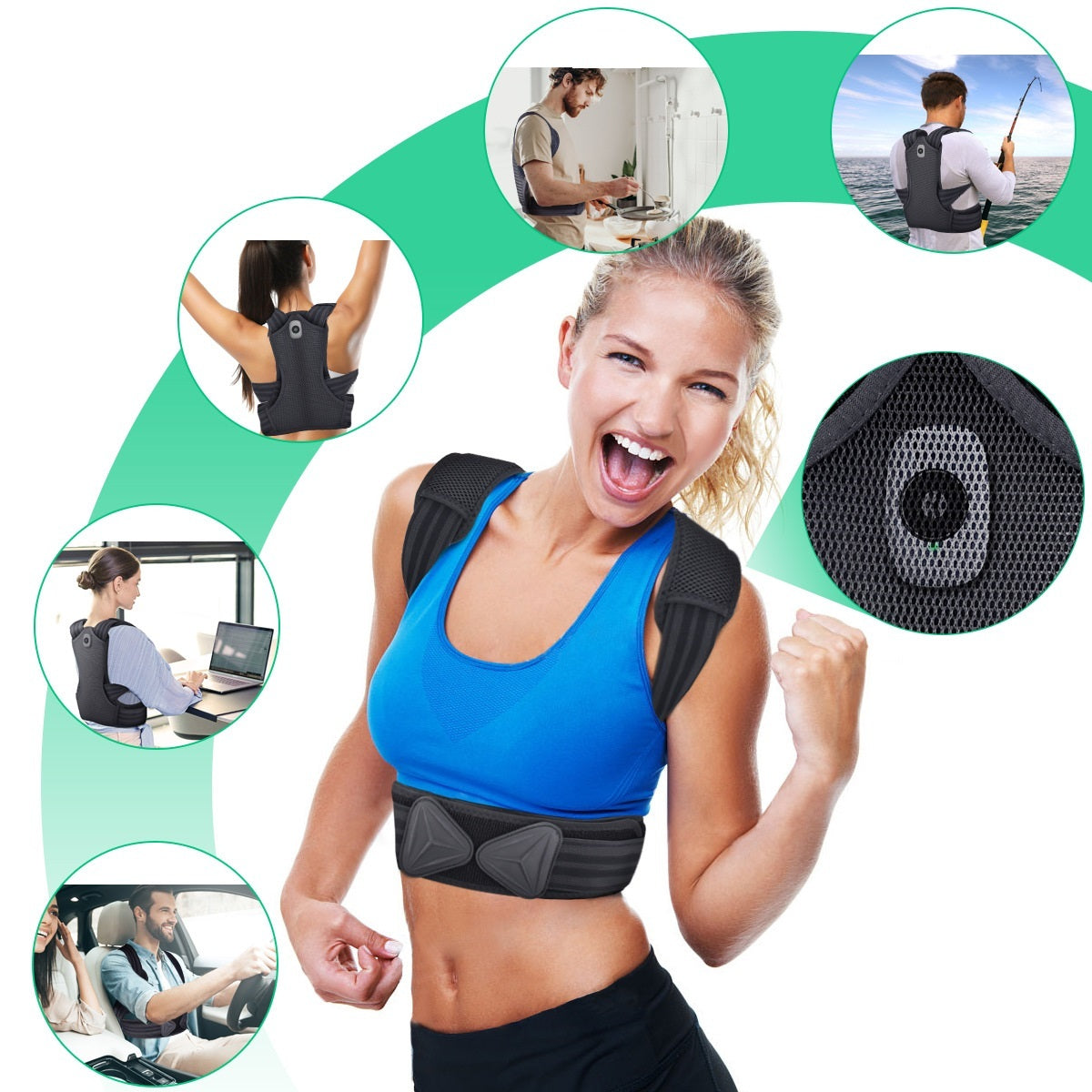 Smart Posture Corrector with Mobile App – Improve Your Posture Effortlessly!